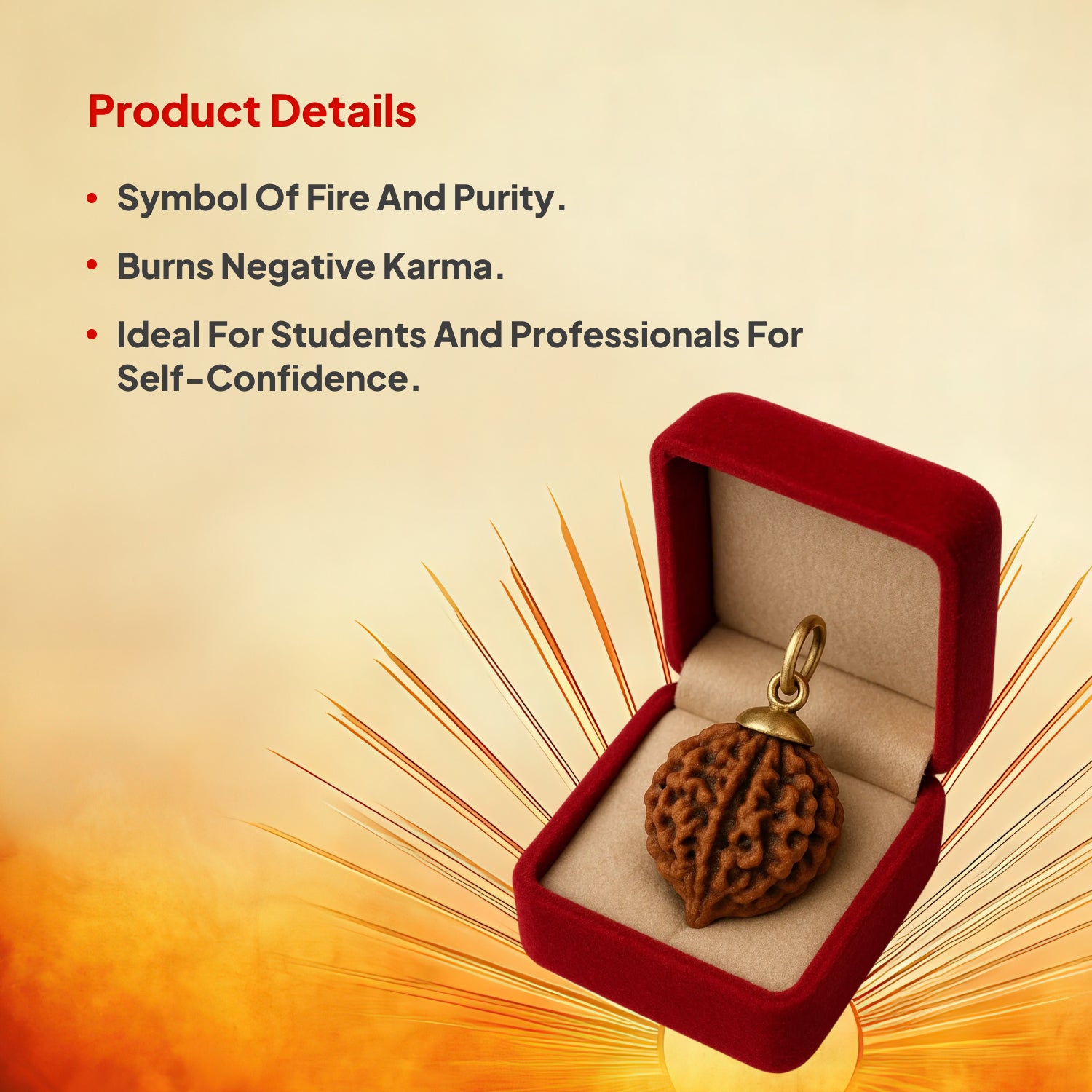 3 Mukhi Rudraksha Pendant- Nepali