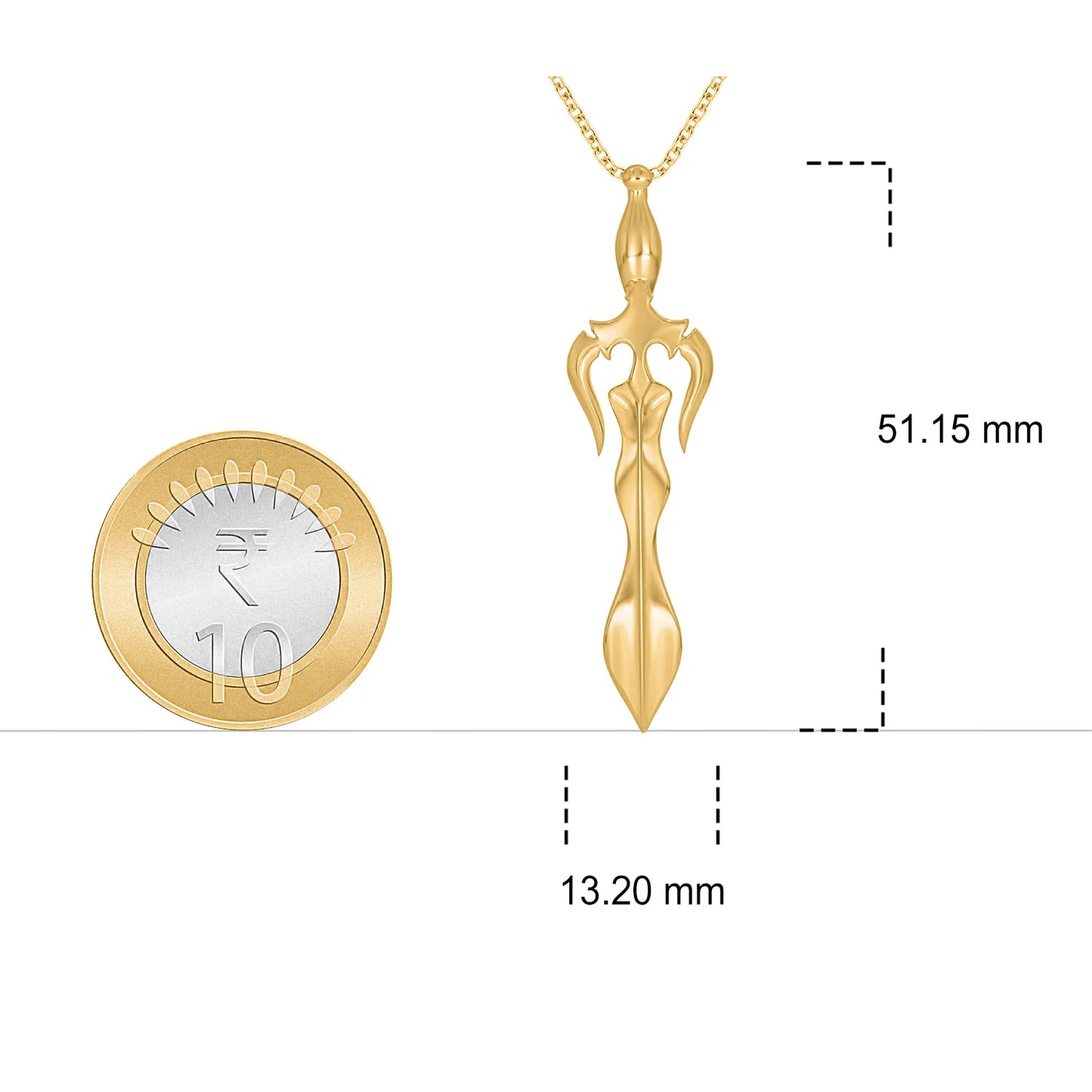 Trishul Talvaar Gold Pendant