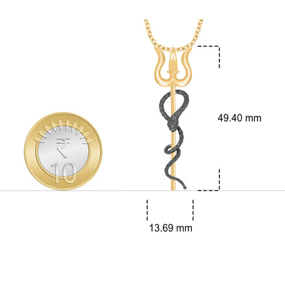 Mahadev Trishul Snake Silver Pendant